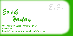 erik hodos business card